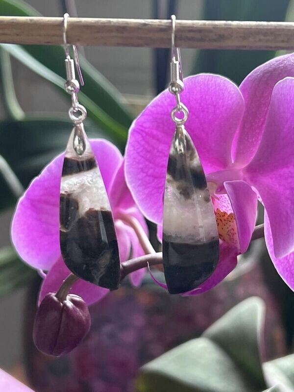 ​Boucles d oreilles en agate dentelle