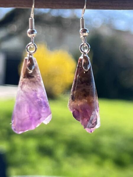 ​Boucles d oreilles en druse d améthyste
