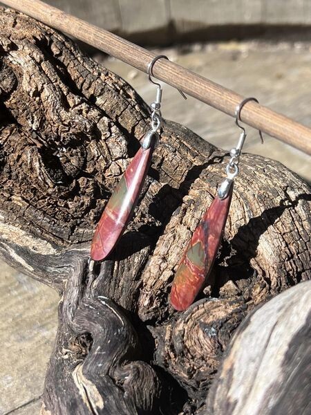 ​Boucles d oreilles en jaspe rouge