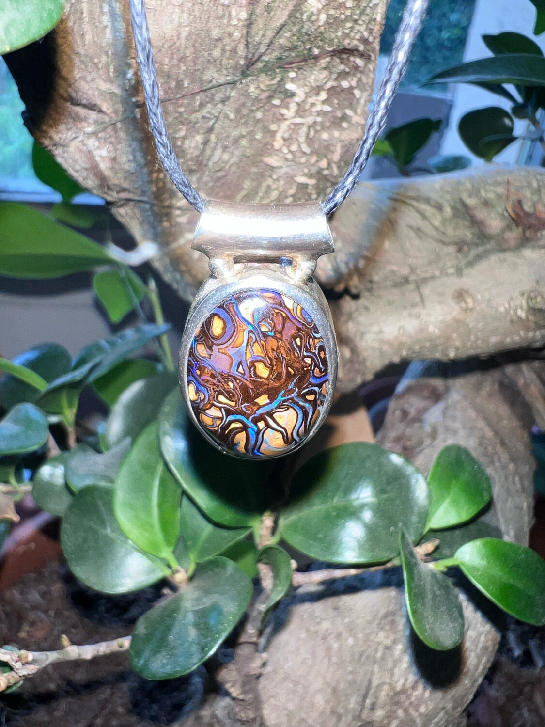 Pendentif opale boulder sur argent 925