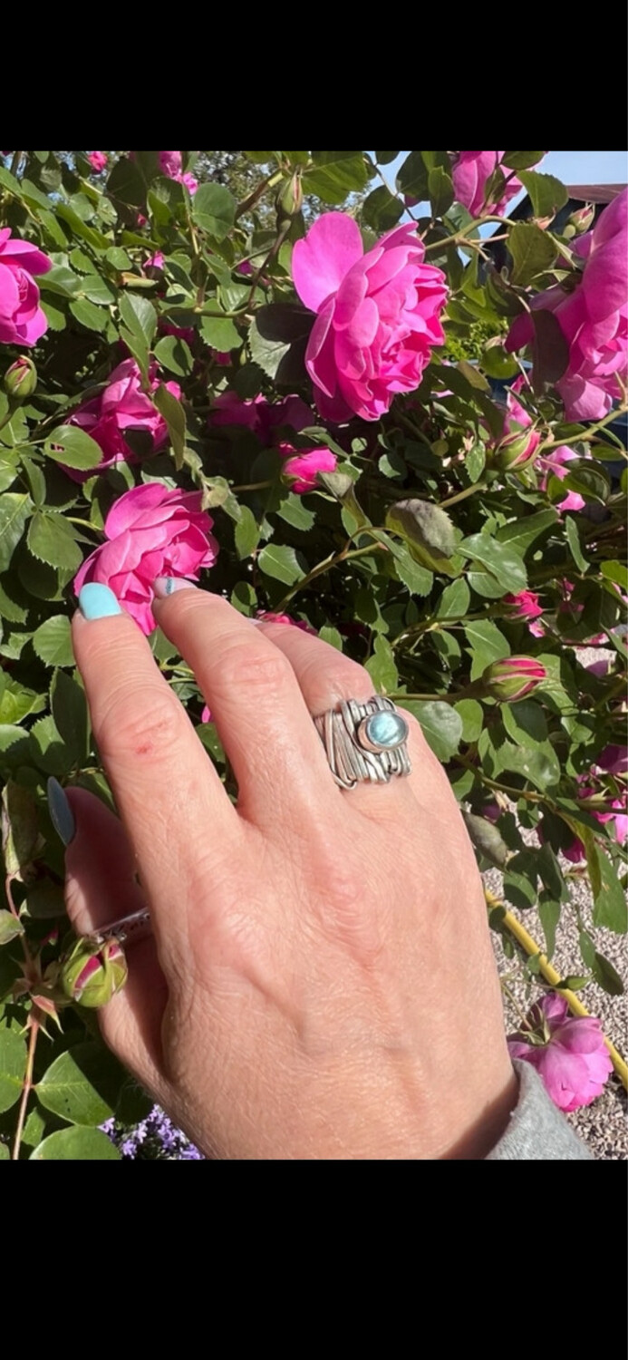 Bague argent 950 et aigue marine