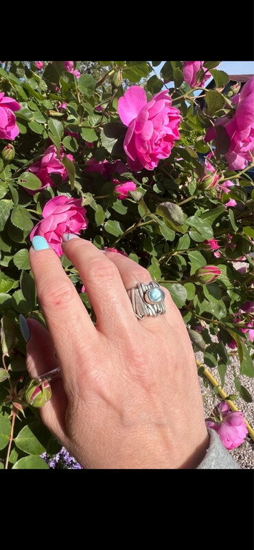 Bague argent 950 et aigue marine