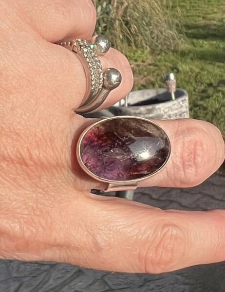 ​Bague taille 54-55 sur argent 950 en ametrine