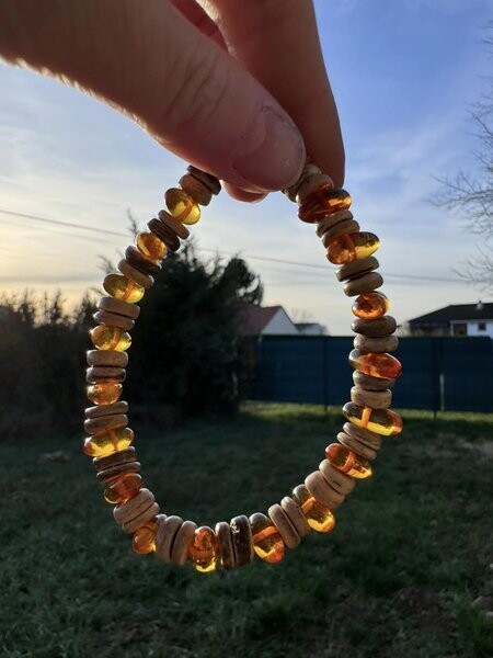 ​Bracelet ambre et bois de coco