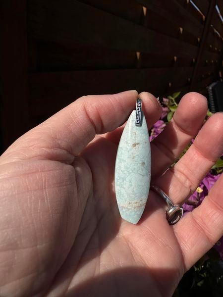 ​Pendentif en turquoise africaine recto verso