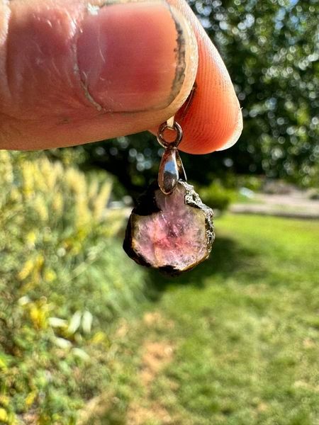 ​Pendentif en tourmaline melon d eau