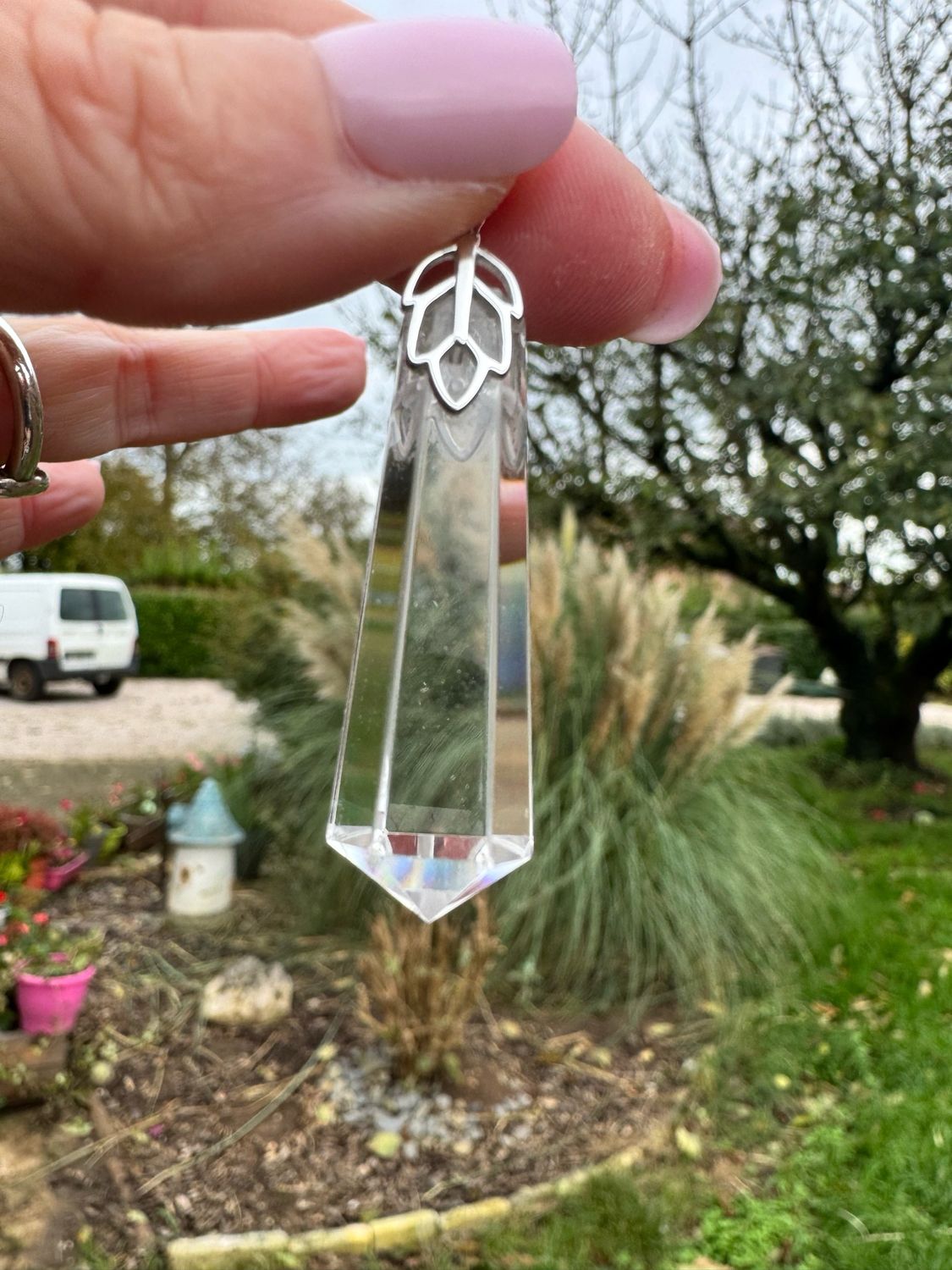 Pendentif en cristal de roche