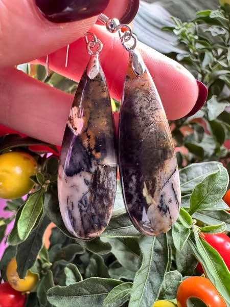 ​Boucles d oreilles en agates dendritiques