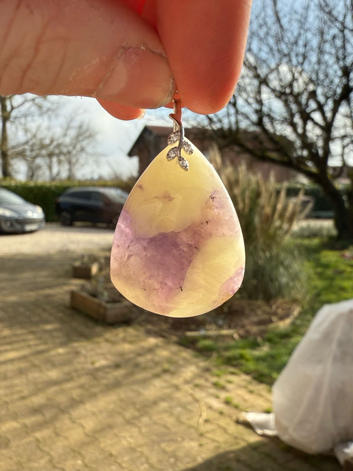 Pendentif en Fluorite et feldspath