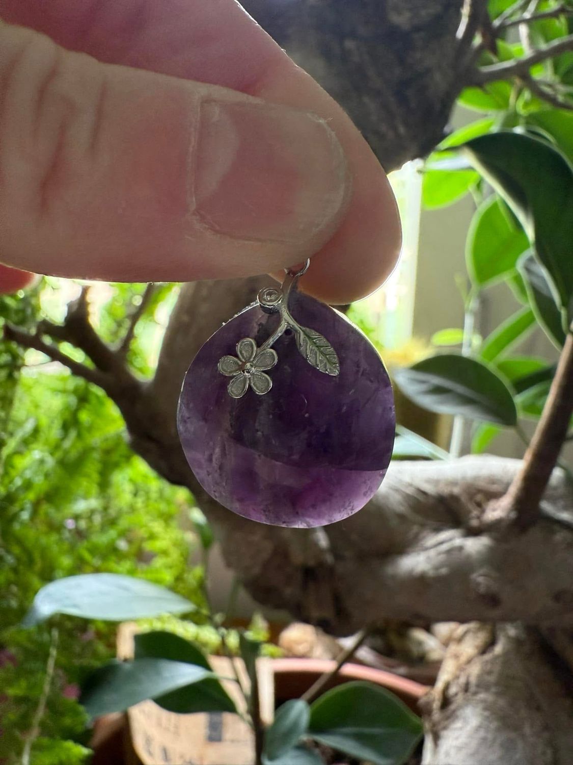 Pendentif en Fluorite violette