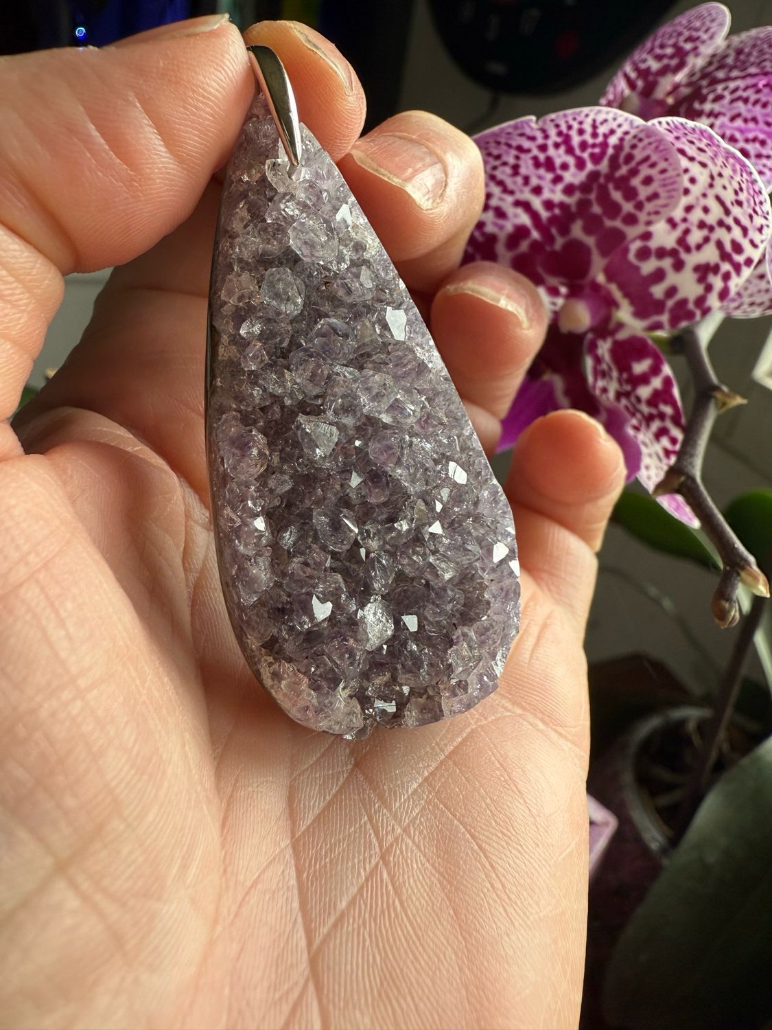 Pendentif en druse d améthyste