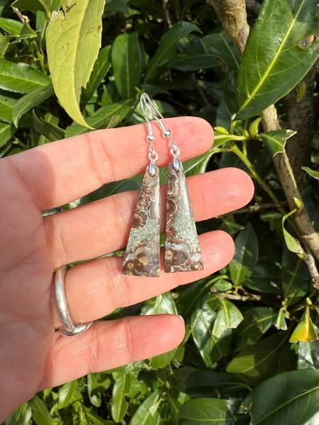 ​Boucles d oreilles en jaspe orbiculaire