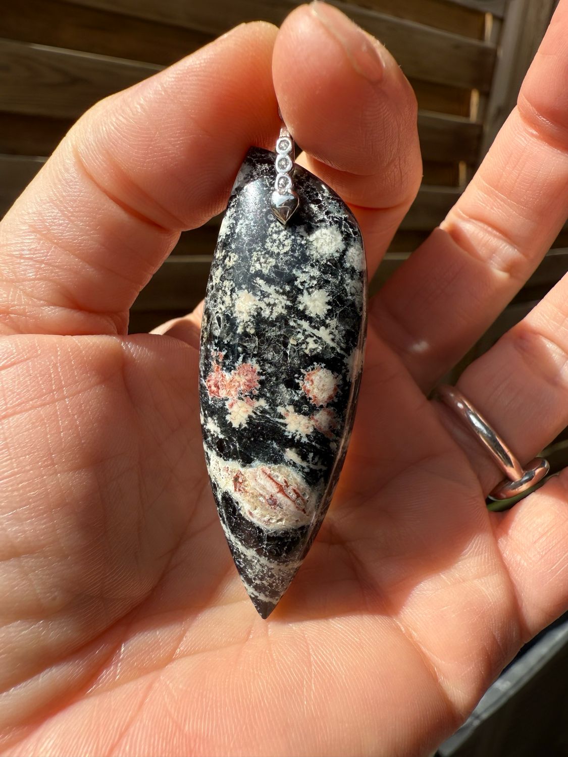 Pendentif en obsidienne fireworks