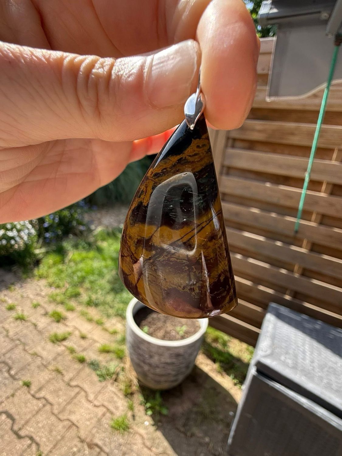 Pendentif en jaspe kaléidoscope