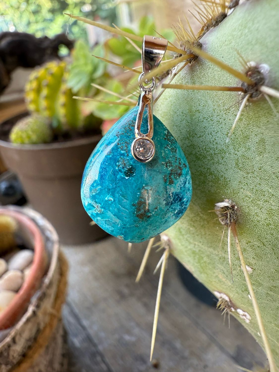Pendentif en chrysocolle d arizona