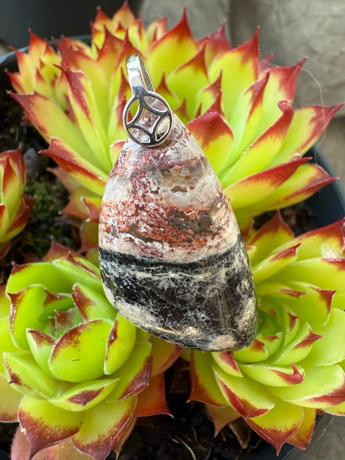 Pendentif en obsidienne fireworks
