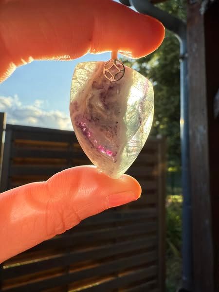 ​Pendentif fluorite et quartz