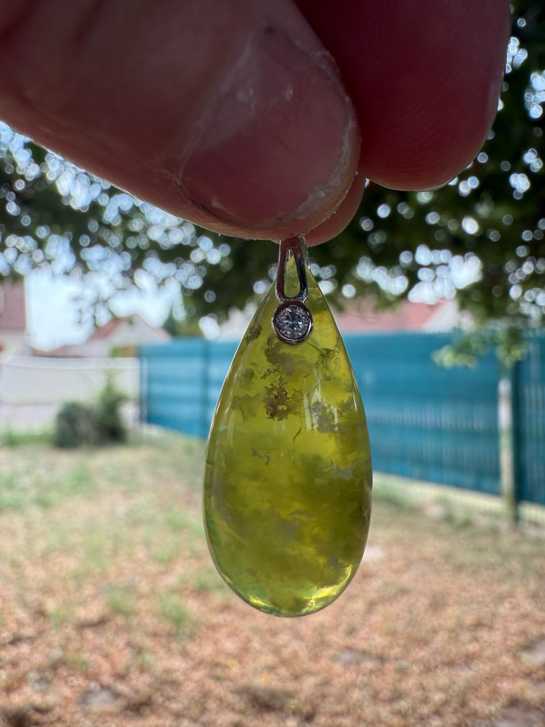 Pendentif en opale verte
