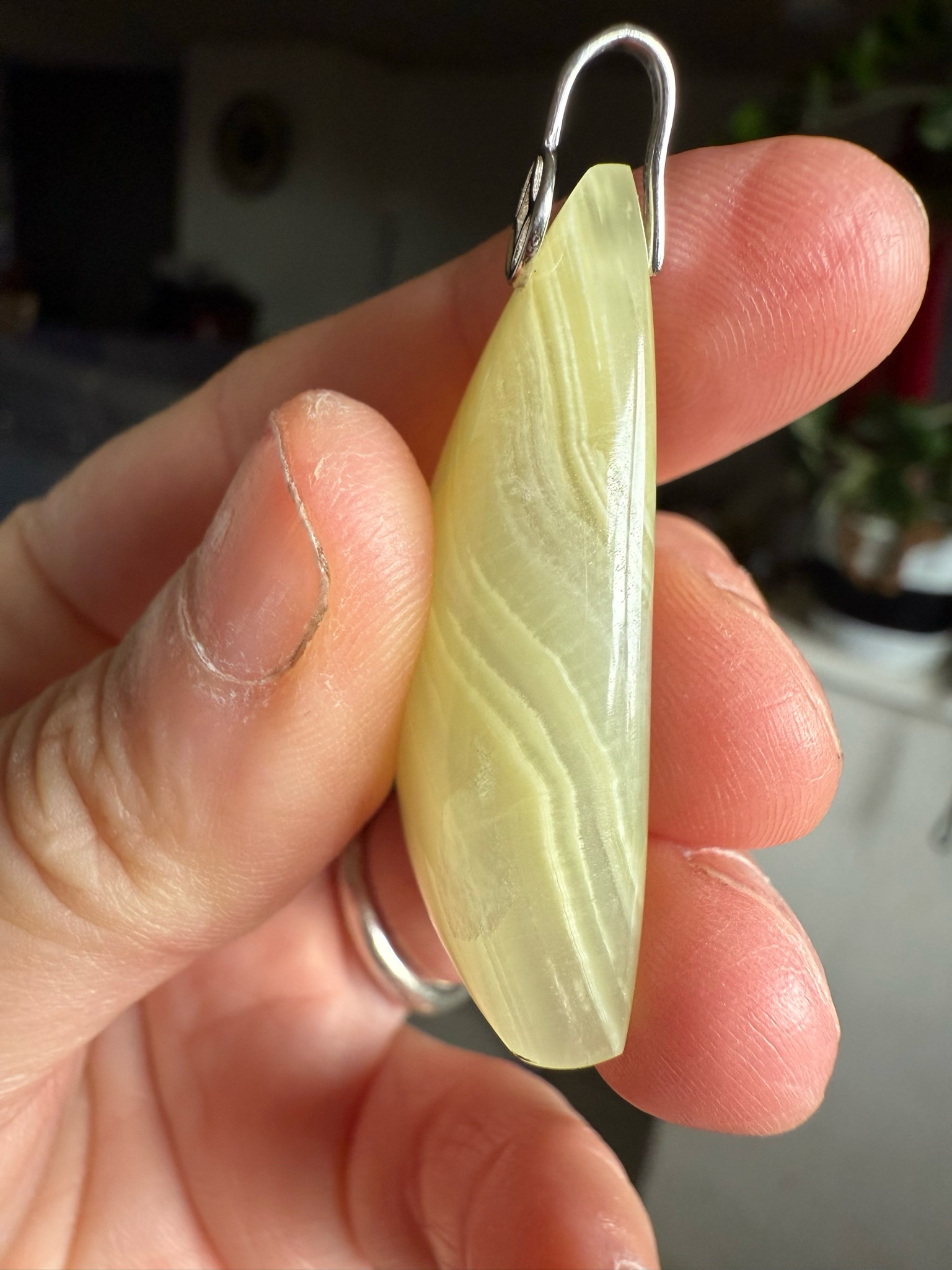 Pendentif en onyx vert