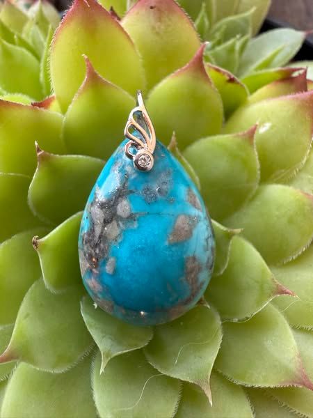 Pendentif en  turquoise et pyrites