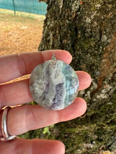 ​Pendentif fluorite et quartz