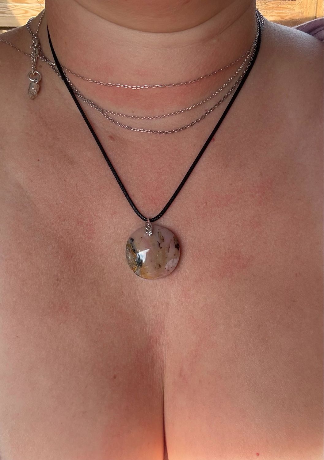 Pendentif en opale rose