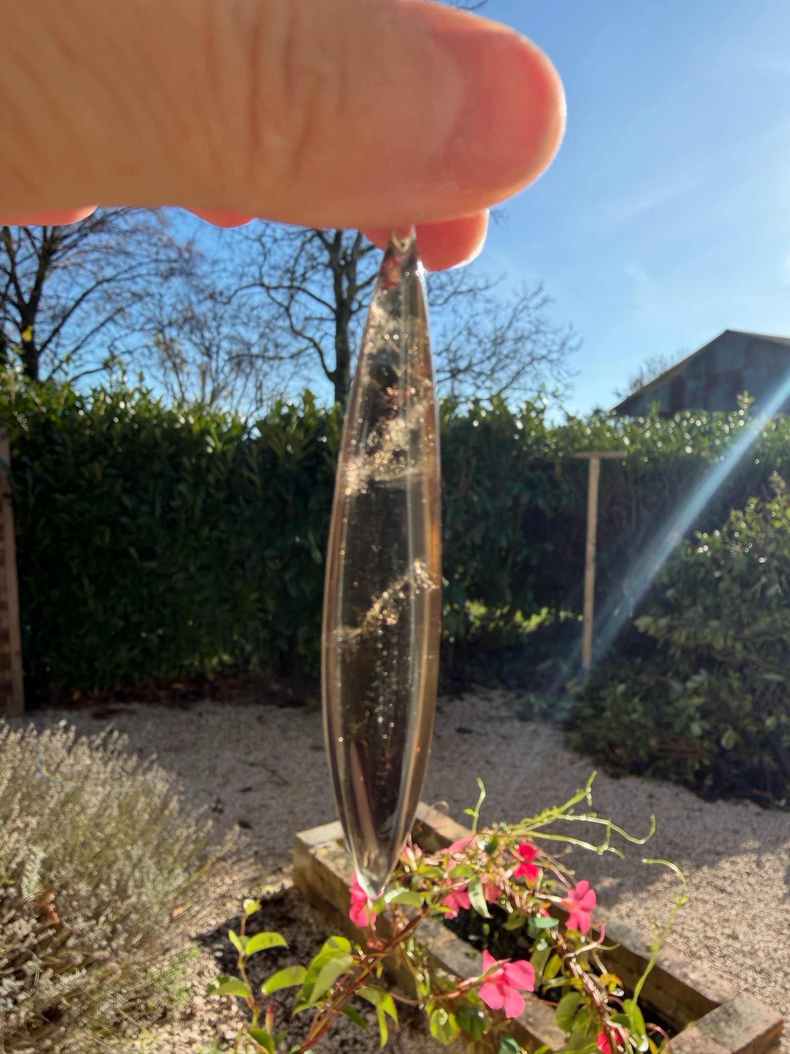 Pendentif en citrine fumée et ses fantômes