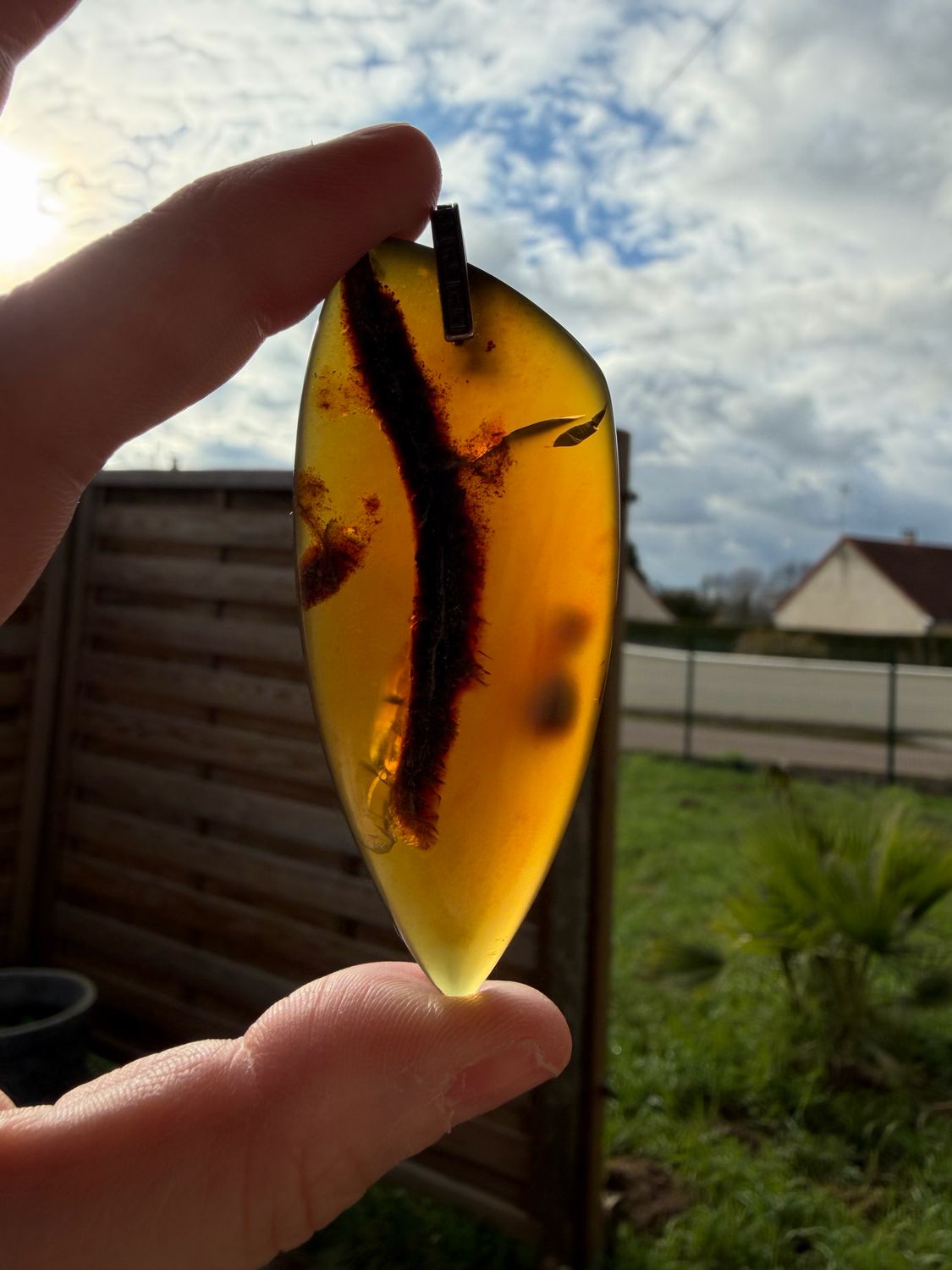 Pendentif en ambre bleue Pendentif en ambre bleue
