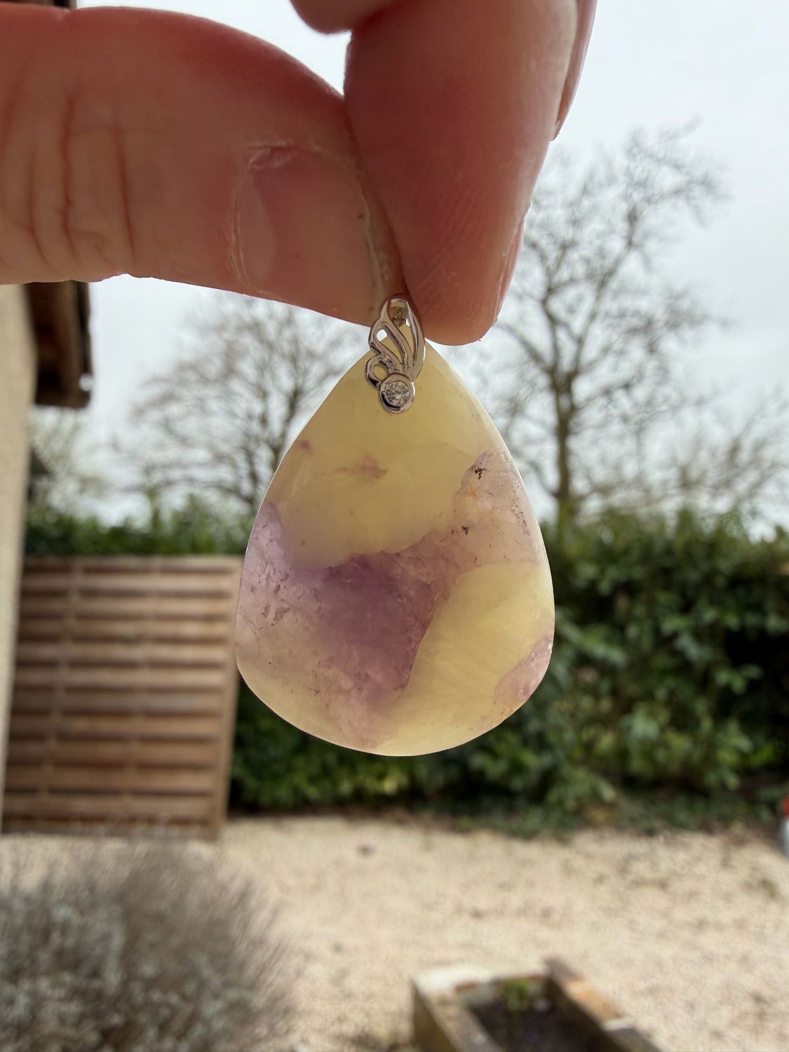 Pendentif en Fluorite et feldspath