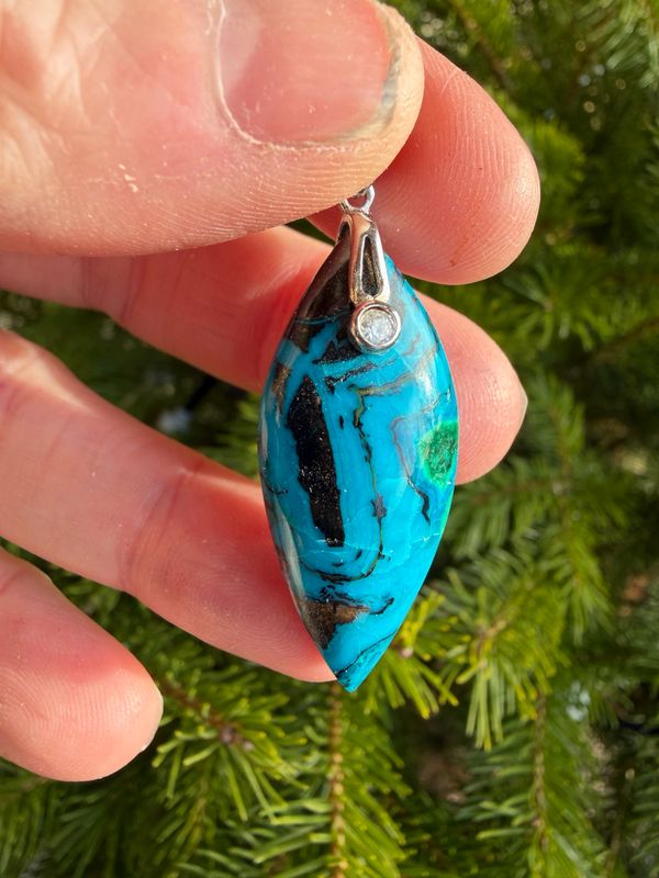 Pendentif en chrysocolle