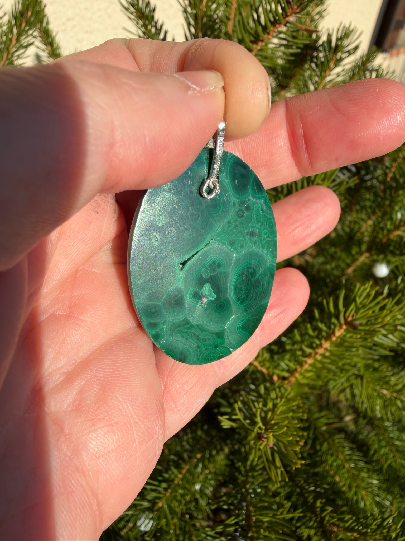 Pendentif en malachite