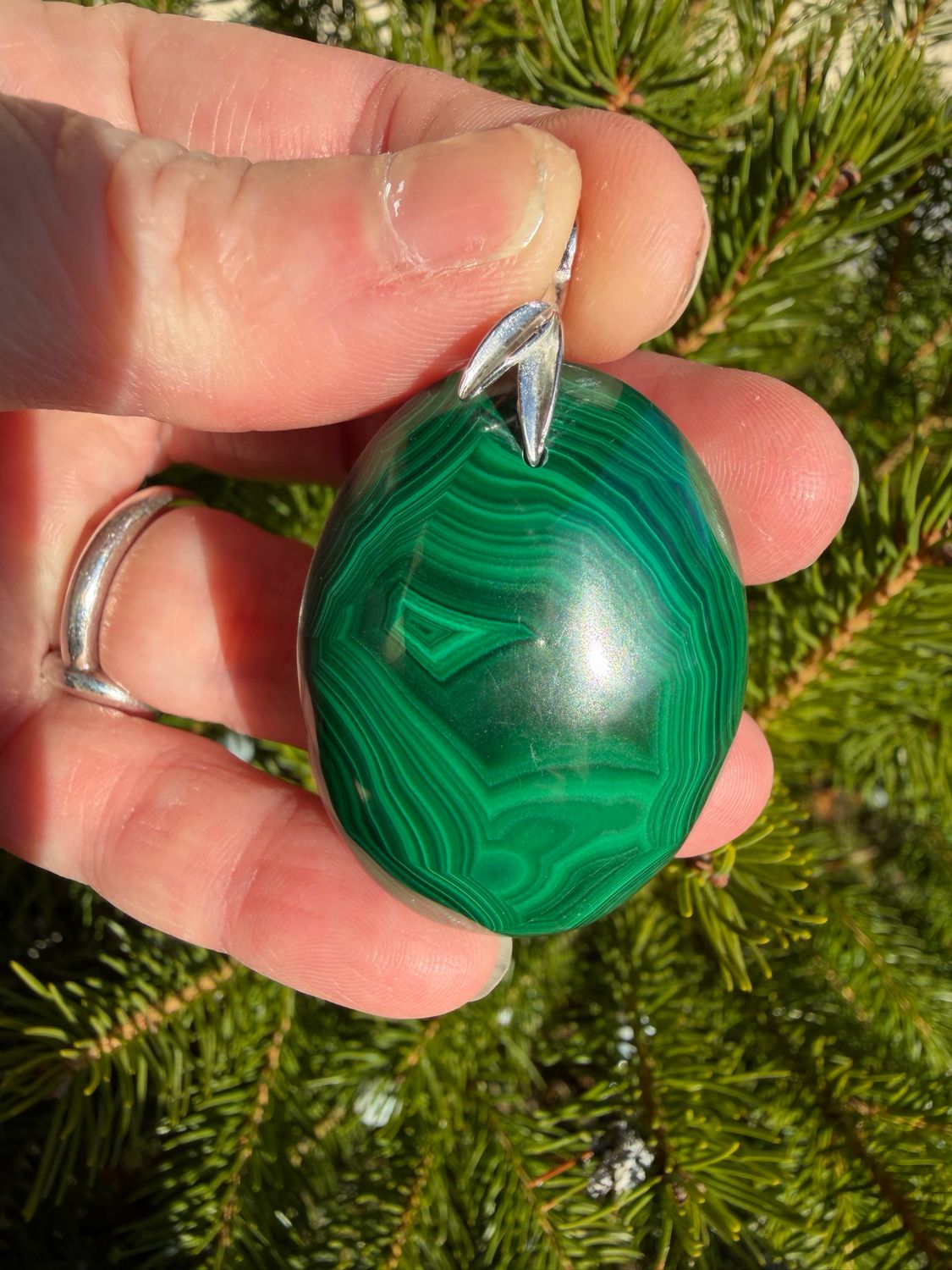 Pendentif en malachite