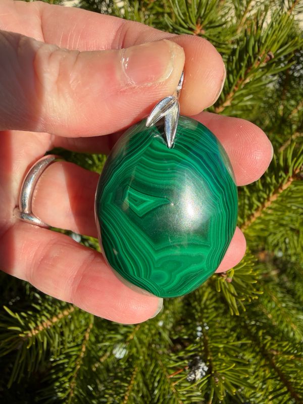 Pendentif en malachite