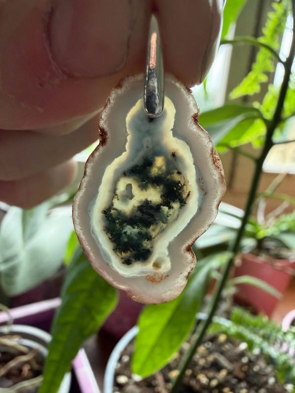 Pendentif en agate mousse