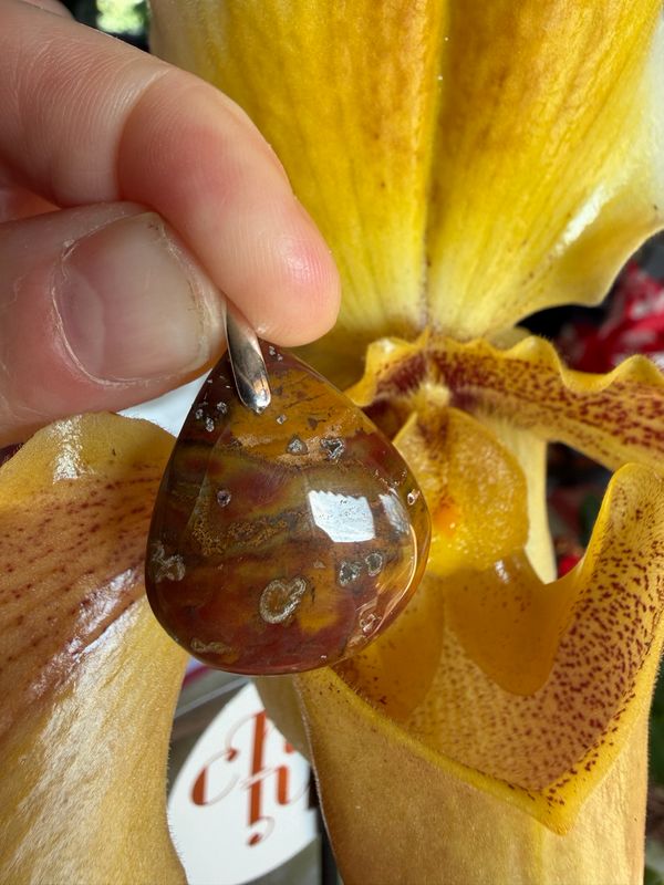 Pendentif en jaspe héliotrope