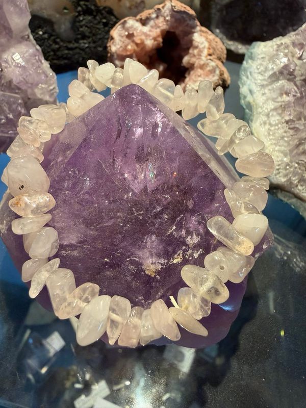 Bracelet en quartz rose