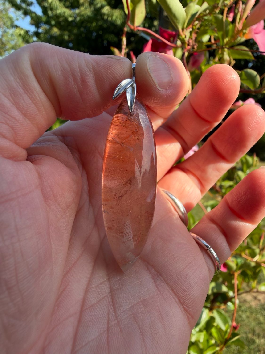 Pendentif en quartz hématoide