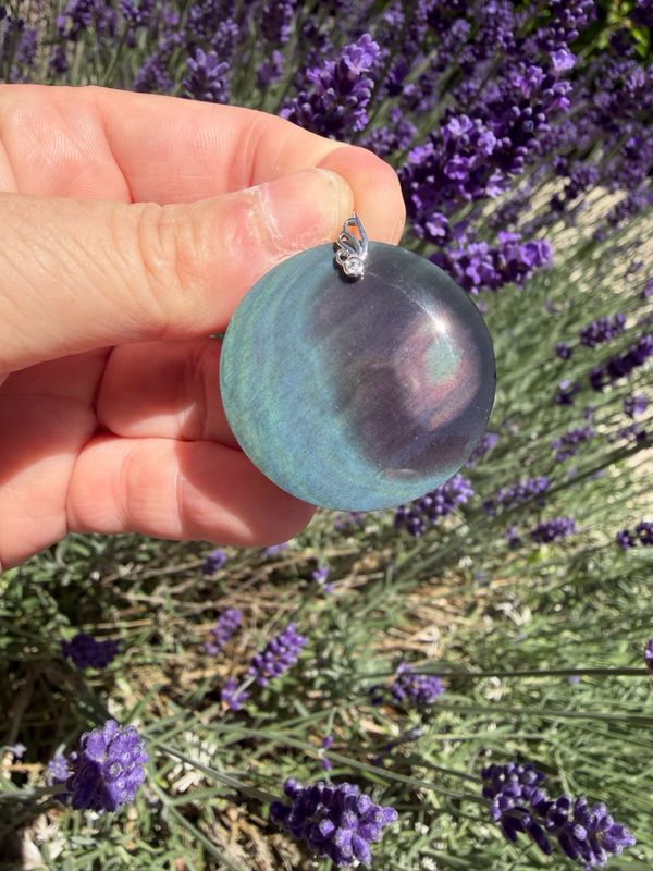 Pendentif en obsidienne œil céleste