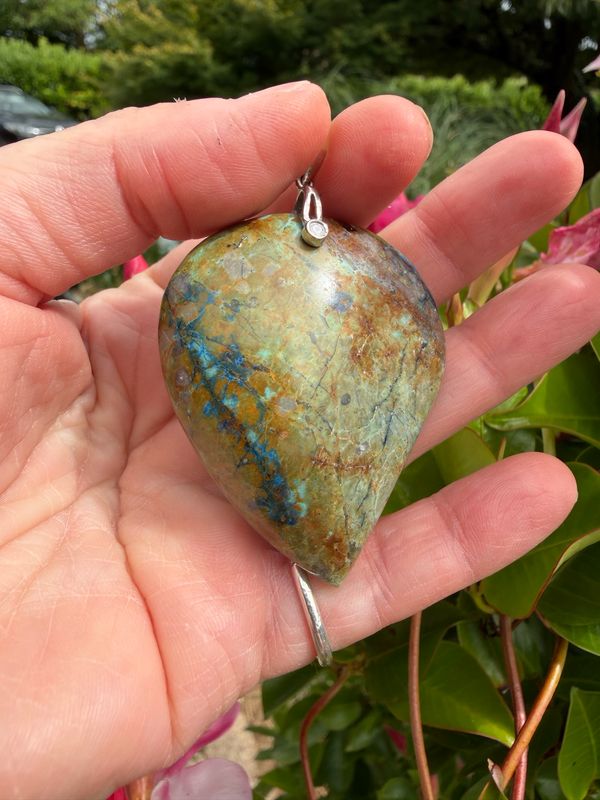 Pendentif en chrysocolle malachite et azurite