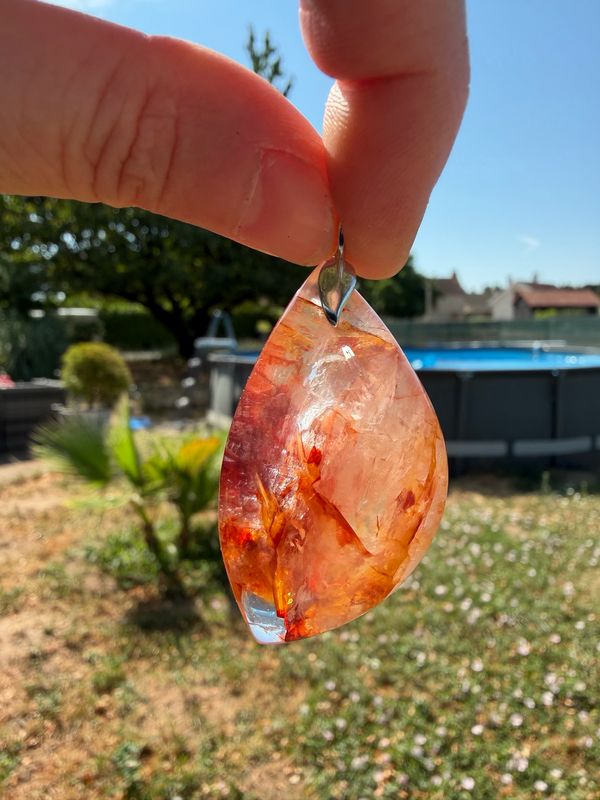Pendentif en quartz hematoide