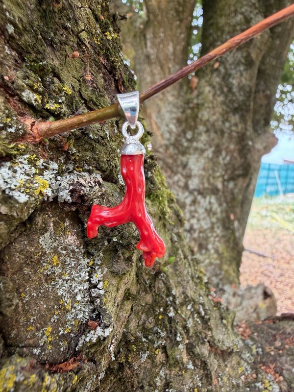 Pendentif en corail rouge