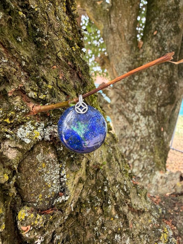Pendentif en azurite et malachite