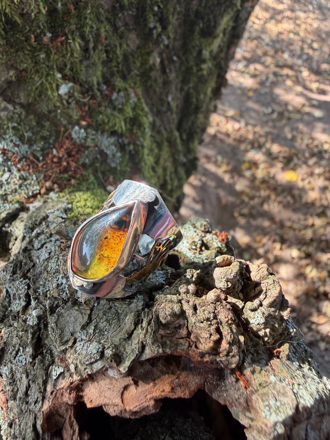 Bague en ambre du Mexique Bague en ambre du Mexique