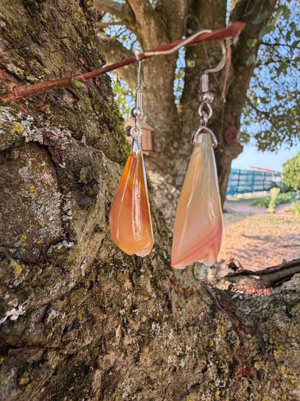 Boucles d oreilles en agate druzy