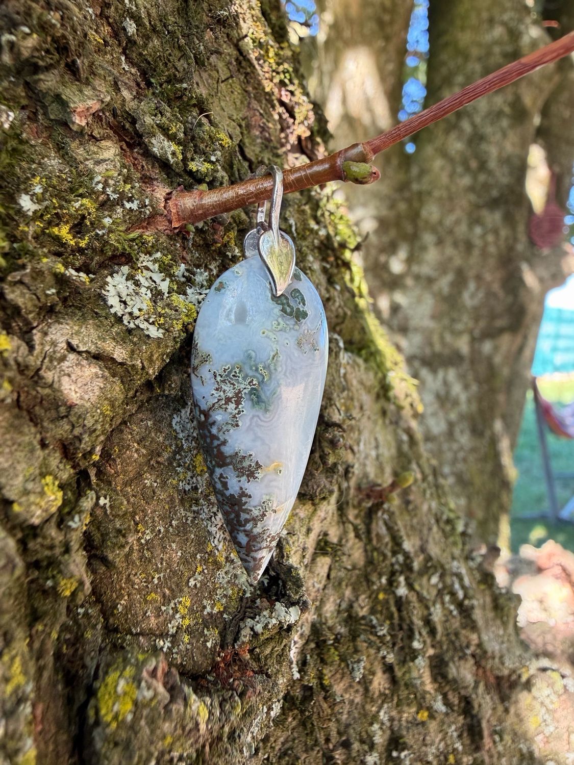 Agate bleue dendritique