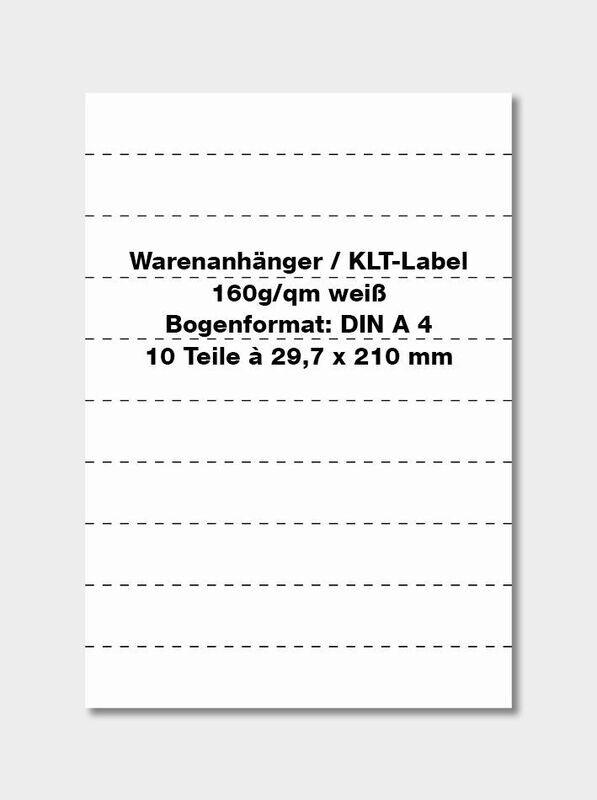 Warenanhänger nach VDA 160 g/qm (500 Bogen je Karton)