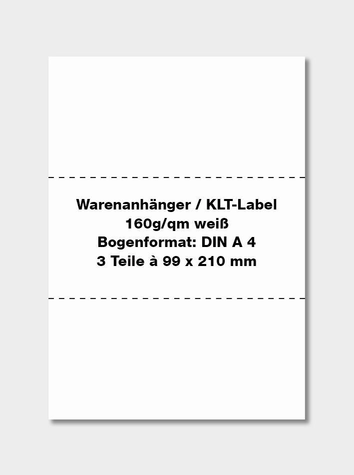 Warenanhänger nach VDA 160 g/qm (500 Bogen je Karton)