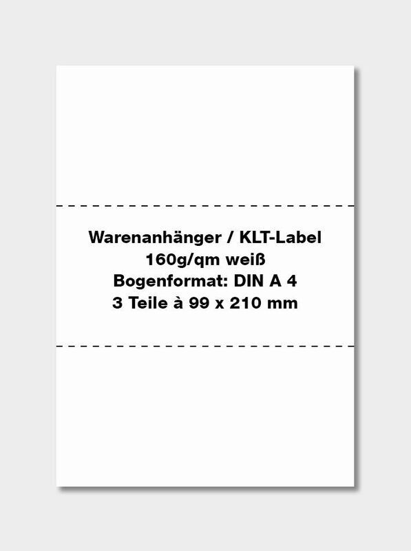 Warenanhänger nach VDA 160 g/qm (500 Bogen je Karton) Warenanhänger nach VDA 160 g/qm (500 Bogen je Karton)