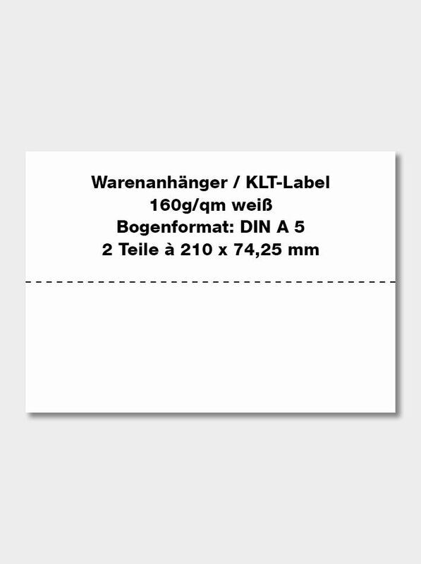 Warenanhänger nach VDA 160 g/qm (1.000 Bogen je Karton)