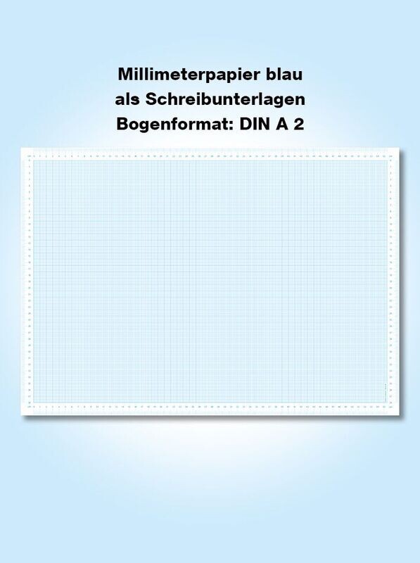 Millimeterpapier als Schreibunterlage - Farbe: blau